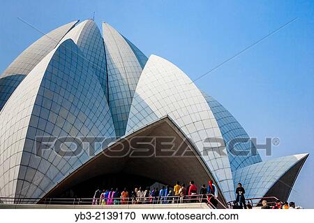 Bahá´à House of Worship (Lotus Temple), Delhi, India. View Large Photo Image Stock Image - Bahá´à House of Worship (Lotus Temple), Delhi, India.. Fotosearch