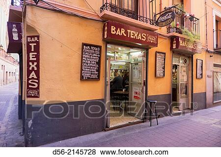 Bar Texas, El Tubo, Zaragoza, Spain. View Large Photo Image Stock Photo - Bar Texas, El Tubo, Zaragoza, Spain.. Fotosearch