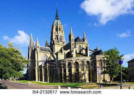 Bayeux Cathedral Catholic Church France Normandy FR Europe Norman Romanesque Gothic. View Large Photo Image Stock Photo - Bayeux Cathedral Catholic Church France Normandy FR Europe Norman Romanesque Gothic.. Fotosearch