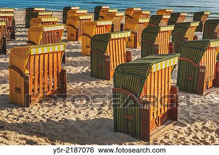Beach chairs at the Baltic Sea beach, Baltic resort Binz, Ruegen Island, County Vorpommern-Ruegen, Mecklenburg-Western Pomerania, Germany, Europe. View Large Photo Image Stock Photograph - Beach chairs at the Baltic Sea beach, Baltic resort Binz, Ruegen Island, County Vorpommern-Ruegen, Mecklenburg-Western Pomerania, Germany, Europe.. Fotosearch