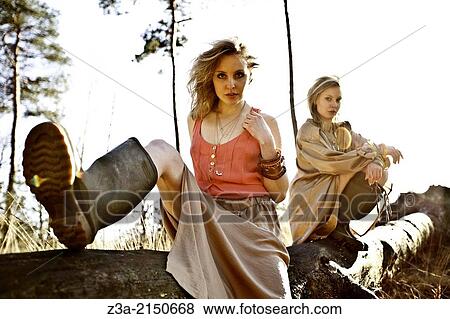 Stock Photo - Beautiful Girl Fashion Portrait, Kampina, Boxtel, Noord-Brabant, The Netherlands, Europe.. Fotosearch