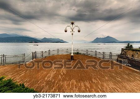 Stock Image - Beautiful Street Lamp, Stresa, Lake Maggiore, Italy.. Fotosearch