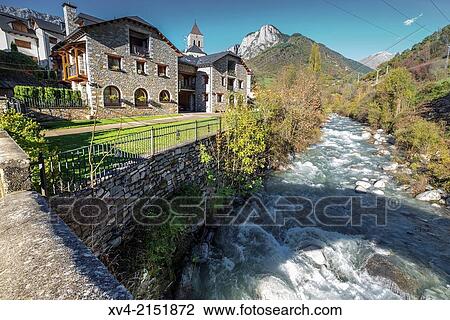 Bielsa village at Pineta Valley, Huesca Pyrenees, Aragón, Spain. View Large Photo Image Stock Image - Bielsa village at Pineta Valley, Huesca Pyrenees, Aragón, Spain.. Fotosearch