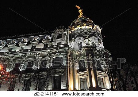 Stock Image - Building Metropolis, XXth century, Madrid, Spain. Fotosearch
