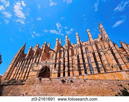 Cathedral in Palma de Mallorca, Balearic Islands, Spain. View Large Photo Image Stock Image - Cathedral in Palma de Mallorca, Balearic Islands, Spain.. Fotosearch