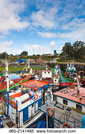 Chile, Chiloe Island, Chonchi, town port. View Large Photo Image Stock Photography - Chile, Chiloe Island, Chonchi, town port.. Fotosearch