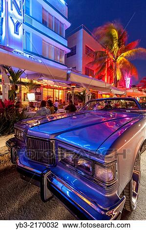 Classic American Car and Art Deco Buildings, South Beach, Miami, Florida, USA. View Large Photo Image Stock Image - Classic American Car and Art Deco Buildings, South Beach, Miami, Florida, USA.. Fotosearch