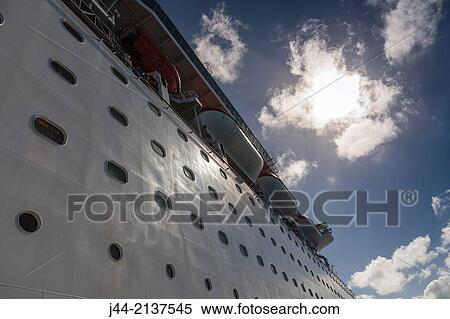Cruise ship with lifeboats. View Large Photo Image Stock Photography - Cruise ship with lifeboats.. Fotosearch