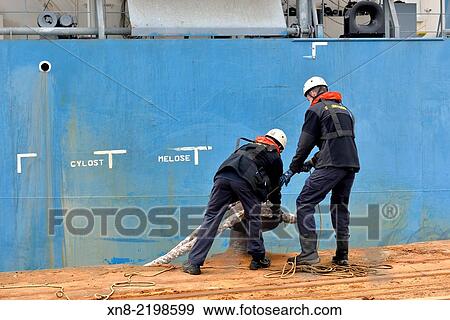 Stock Photo - Docking Maneuver at Port of Bilbao, Biscay, Basque Country, Euskadi, Spain, Europe.. Fotosearch