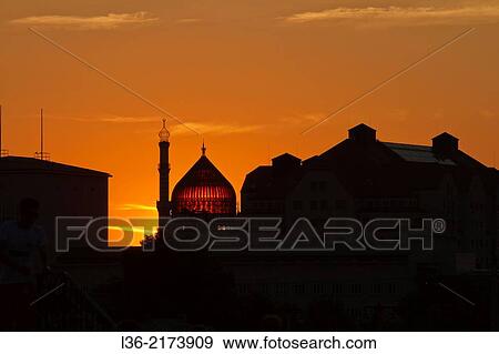 Dresden. Yenidze at sunset View Large Photo Image Stock Photo - Dresden. Yenidze at sunset. Fotosearch