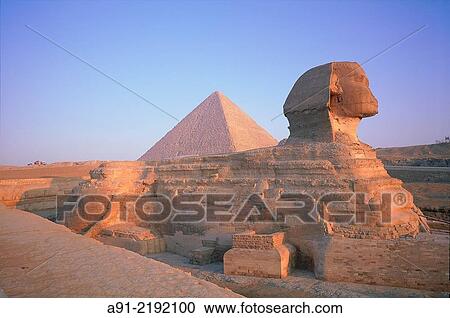 EGYPT. CAIRO. GIZEH. THE SPHINX AND PYRAMIDS AT BACK AT SUNRISE. View Large Photo Image Stock Image - EGYPT. CAIRO. GIZEH. THE SPHINX AND PYRAMIDS AT BACK AT SUNRISE.. Fotosearch