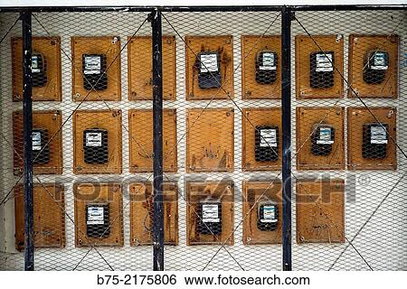Electrical Panel counters viewed from behind a grate in the Medina of Fez, Morocco, Africa View Large Photo Image Stock Photograph - Electrical Panel counters viewed from behind a grate in the Medina of Fez, Morocco, Africa. Fotosearch