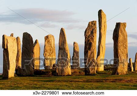 Europe, UK, Scotland, Outer Hebrides, Isle of Lewis - Callanish stone circle. View Large Photo Image Stock Image - Europe, UK, Scotland, Outer Hebrides, Isle of Lewis - Callanish stone circle.. Fotosearch