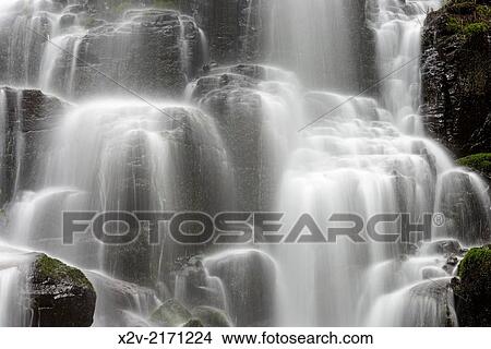 Picture - Fairy Falls is a 20-foot waterfall on the Oregon side of the Columbia River Gorge.. Fotosearch