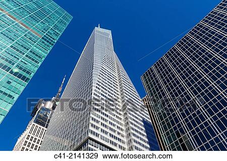 Stock Photo - Financial district buildings. New York City. NY, USA.. Fotosearch