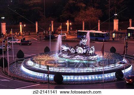 Stock Image - Fountain of La Cibeles, Madrid, Spain. Fotosearch
