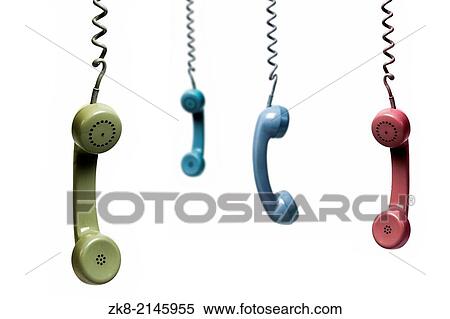 Four phones hanging from several colors isolated on a white background. View Large Photo Image Stock Photography - Four phones hanging from several colors isolated on a white background.. Fotosearch
