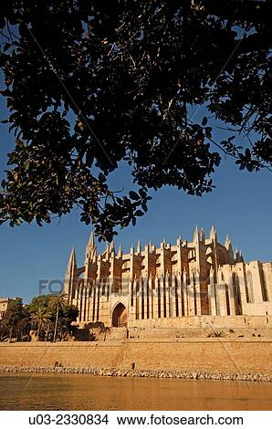 General view of the Cathedral, Palma de Mallorca, Majorca, Balearic Islands, Spain View Large Photo Image Picture - General view of the Cathedral, Palma de Mallorca, Majorca, Balearic Islands, Spain. Fotosearch