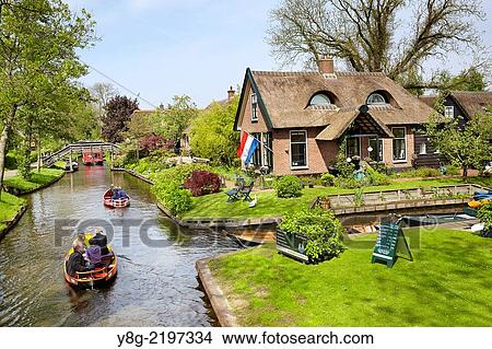 Picture - Giethoorn village - Holland Netherlands.. Fotosearch