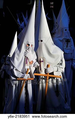 Stock Image - Good Friday procession. San Lorenzo de El Escorial, Madrid. Spain.. Fotosearch