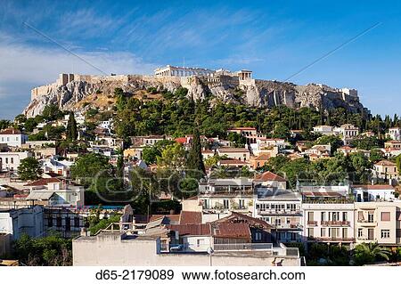 Greece, Central Greece Region, Athens, Acropolis, elevated view, morning. View Large Photo Image Stock Photo - Greece, Central Greece Region, Athens, Acropolis, elevated view, morning.. Fotosearch