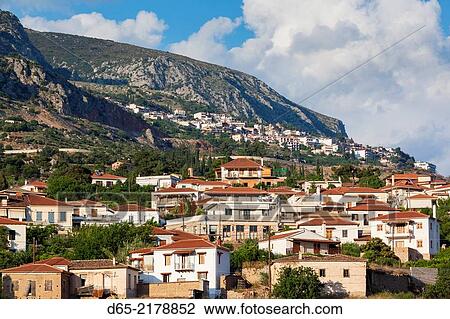 Greece, Central Greece Region, Chriso, town view with Delphi, late afternoon. View Large Photo Image Stock Image - Greece, Central Greece Region, Chriso, town view with Delphi, late afternoon.. Fotosearch