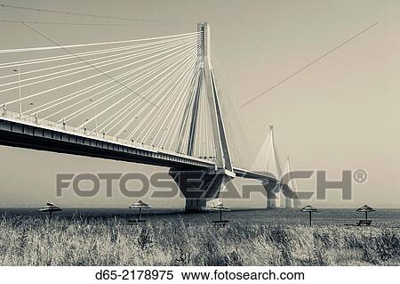 Stock Photography - Greece, Peloponese Region, Gulf of Corinth, Patra-area, Rio Antirio Bridge.. Fotosearch