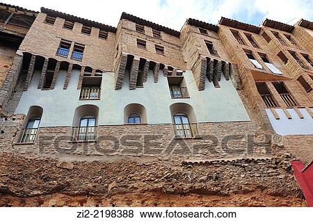 Hanging houses in the Jewish Quarter, Tarazona, Zaragoza province, Spain View Large Photo Image Stock Photo - Hanging houses in the Jewish Quarter, Tarazona, Zaragoza province, Spain. Fotosearch