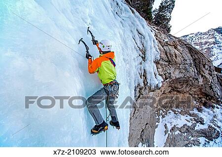 ice climbing a route called The Boy Scout which is rated WI, 4-5 and located in Lamoille Canyon in The Ruby Mountains in northeastern Nevada. View Large Photo Image Stock Image - ice climbing a route called The Boy Scout which is rated WI, 4-5 and located in Lamoille Canyon in The Ruby Mountains in northeastern Nevada.. Fotosearch