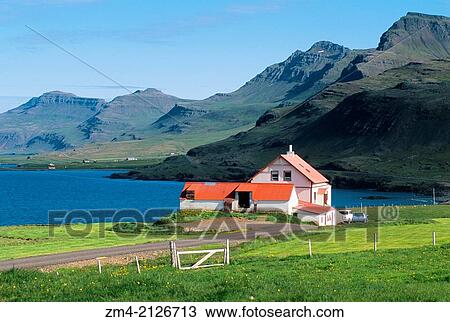 ICELAND, EAST COAST, FJORD LANDSCAPE WITH FARM. View Large Photo Image Stock Image - ICELAND, EAST COAST, FJORD LANDSCAPE WITH FARM.. Fotosearch