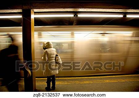 Stock Photo - Interior of NYC Subway station.. Fotosearch