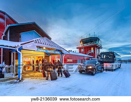 Stock Photo - Kiruna Airport, Jukkasjarvi, Lapland, Iceland.. Fotosearch