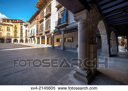 Main square of the town of Graus, a Mediaeval Village, Huesca, Aragón, Spain. View Large Photo Image Stock Photography - Main square of the town of Graus, a Mediaeval Village, Huesca, Aragón, Spain.. Fotosearch