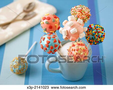 Marshmallow cake pops. View Large Photo Image Stock Image - Marshmallow cake pops.. Fotosearch