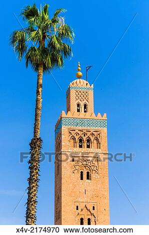 Minaret of the Koutoubia Mosque, Marrakesh (Marrakech), Morocco, North Africa, Africa. View Large Photo Image Stock Image - Minaret of the Koutoubia Mosque, Marrakesh (Marrakech), Morocco, North Africa, Africa.. Fotosearch