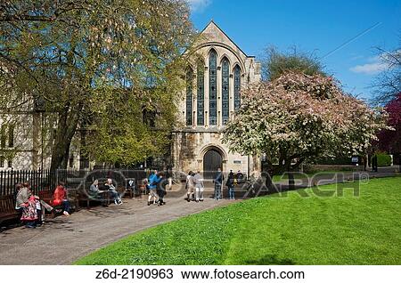 Stock Image - Minster Library in spring DeanÂ´s Park York North Yorkshire England UK United Kingdom GB Great Britain.. Fotosearch