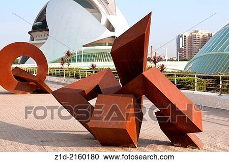 Stock Image - Modern art works at City of the Arts and the Sciences Valencia Spain.. Fotosearch