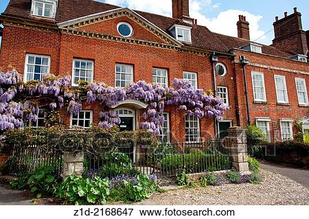 Stock Photo - Mompesson House at ChoristerÂ´s Green in Salisbury Wiltshire England UK.. Fotosearch