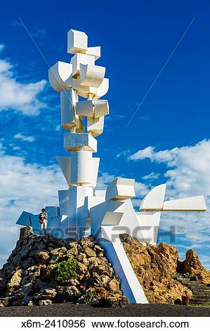 Stock Photograph - Monument to the Farmer. Casa Museo del Campesino. San Bartolome. Lanzarote, Las Palmas, Canary islands, Spain, Europe.. Fotosearch