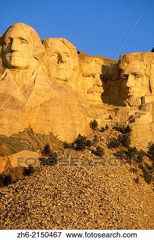 Stock Photo - Morning light on Mount Rushmore, Mount Rushmore National Memorial, South Dakota USA.. Fotosearch