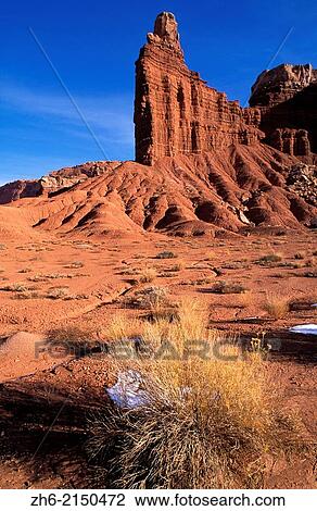 Morning light on sagebrush under Chimney Rock, Capitol Reef National Park, Utah USA. View Large Photo Image Stock Image - Morning light on sagebrush under Chimney Rock, Capitol Reef National Park, Utah USA.. Fotosearch