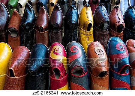 Moroccan slippers at a shop in the souk, Meknes, Morocco. View Large Photo Image Stock Image - Moroccan slippers at a shop in the souk, Meknes, Morocco.. Fotosearch