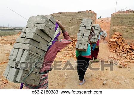 Nepal. Brickmakers at Godavari, Kathmandu Valley. Young women carying bricks to be fired. View Large Photo Image Stock Image - Nepal. Brickmakers at Godavari, Kathmandu Valley. Young women carying bricks to be fired.. Fotosearch