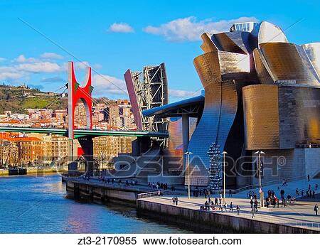 Nervion River and The Guggenheim Museum in Bilbao, Biscay, Basque Country, Spain. View Large Photo Image Stock Photography - Nervion River and The Guggenheim Museum in Bilbao, Biscay, Basque Country, Spain.. Fotosearch