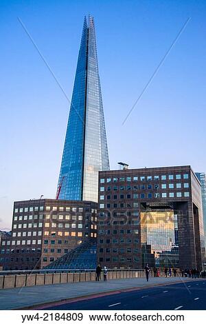 Stock Photo - No. 1 London Bridge offices building and the Shard skyscraper, London, UK.. Fotosearch