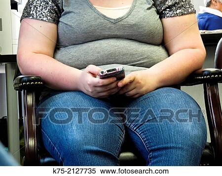 obese woman texting View Large Photo Image Stock Photography - obese woman texting. Fotosearch
