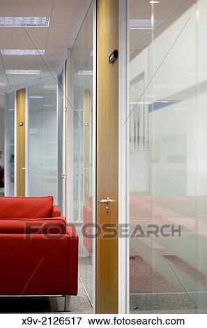 Office interior glass partition View Large Photo Image Stock Photo - Office interior glass partition. Fotosearch