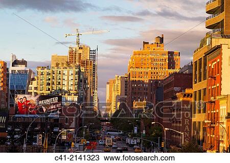Overview of a street in New York City. NY, USA. View Large Photo Image Stock Image - Overview of a street in New York City. NY, USA.. Fotosearch