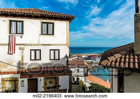 Panoramic view of Lastres, accurate coastal village of Asturias in northern Spain. View Large Photo Image Stock Image - Panoramic view of Lastres, accurate coastal village of Asturias in northern Spain.. Fotosearch