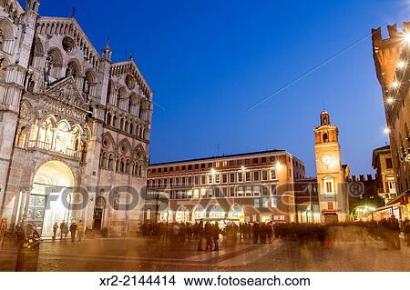 Piazza della Cattedrale, Ferrara, Emilia Romagna, Italy. View Large Photo Image Picture - Piazza della Cattedrale, Ferrara, Emilia Romagna, Italy.. Fotosearch